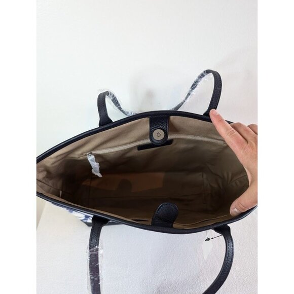 Talbots Tote Bag Shibori Diamond Perfect Tote Bag Blue Large Canvas Coastal NEW - Picture 5 of 6